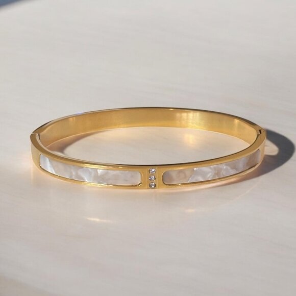 Luxurious Titanium Steel Bangle Bracelet - Picture 1 of 7